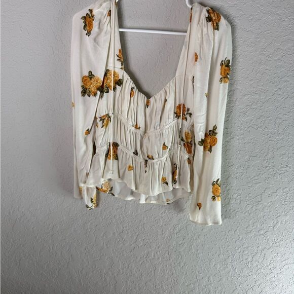 Reformation Plath in Constance Cream Floral Blouse Size S - Picture 10 of 14